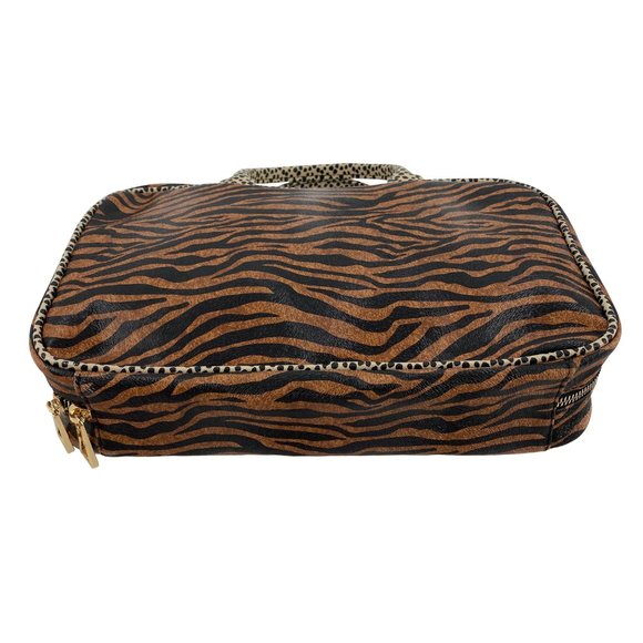 NICOLE MILLER NEW YORK Mixed Tiger Cheetah Print Cosmetic Skincare Travel Bag - Picture 4 of 11